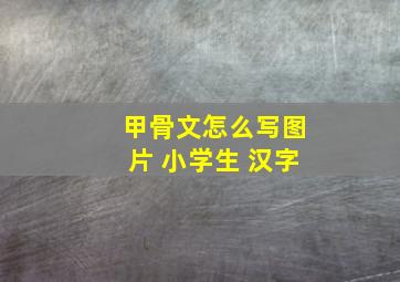 甲骨文怎么写图片 小学生 汉字